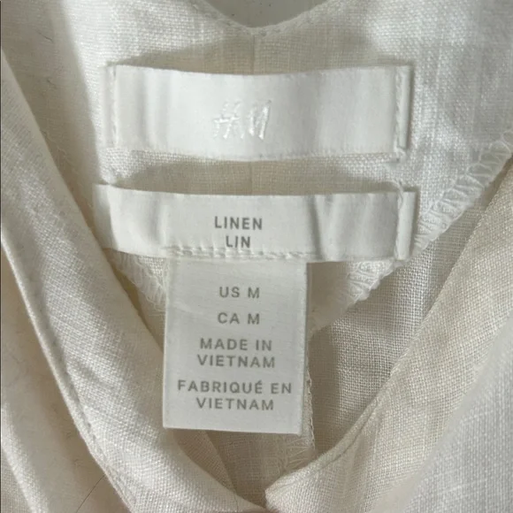 H&M Cream Button-Front Linen Tank - Picture 2 of 2